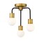 Z-Lite Neutra 3 Light Semi Flush Mount, Matte Black + Foundry Brass & Opal 621-3SF-MB-FB - alternate 4
